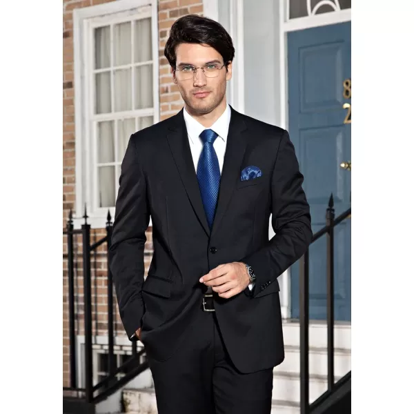 HISDERN Mens Ties Plaid Tie and Pocket Square Set Classic Woven Formal Checkered Neckties &amp; Handkerchief Wedding Party
