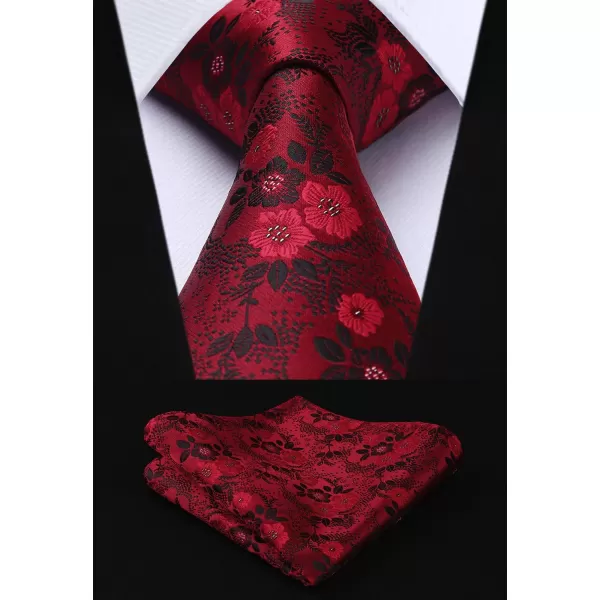 HISDERN Mens Ties Set 5PCS Collection Tie and Pocket Sqaure Formal Business Neckties Gift Box Wedding Necktie for Men
