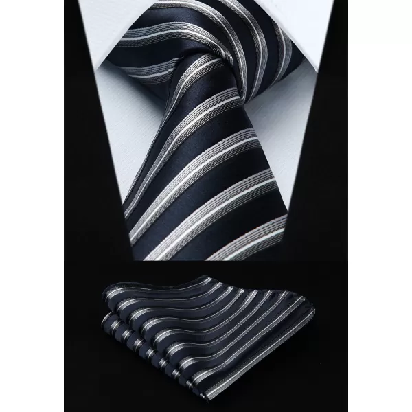HISDERN Mens Ties Set 5PCS Collection Tie and Pocket Sqaure Formal Business Neckties Gift Box Wedding Necktie for Men