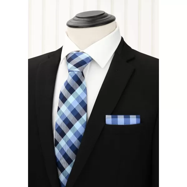 HISDERN Mens Ties Set 5PCS Collection Tie and Pocket Sqaure Formal Business Neckties Gift Box Wedding Necktie for Men