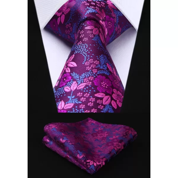 HISDERN Mens Ties Set 5PCS Collection Tie and Pocket Sqaure Formal Business Neckties Gift Box Wedding Necktie for Men