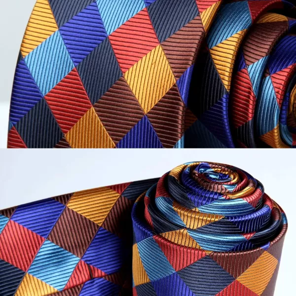 HISDERN Mens Ties Set 5PCS Collection Tie and Pocket Sqaure Formal Business Neckties Gift Box Wedding Necktie for Men
