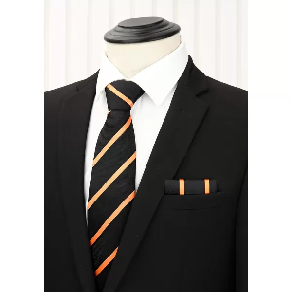 HISDERN Mens Ties Set Collection Tie and Pocket Square Lot 3 Pcs Formal Business Neckties Gift Box Wedding Necktie
