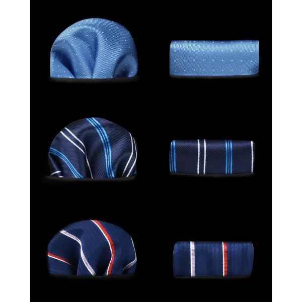 HISDERN Mens Ties Set Collection Tie and Pocket Square Lot 3 Pcs Formal Business Neckties Gift Box Wedding Necktie