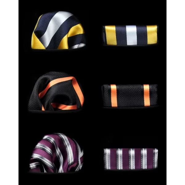 HISDERN Mens Ties Set Collection Tie and Pocket Square Lot 3 Pcs Formal Business Neckties Gift Box Wedding Necktie