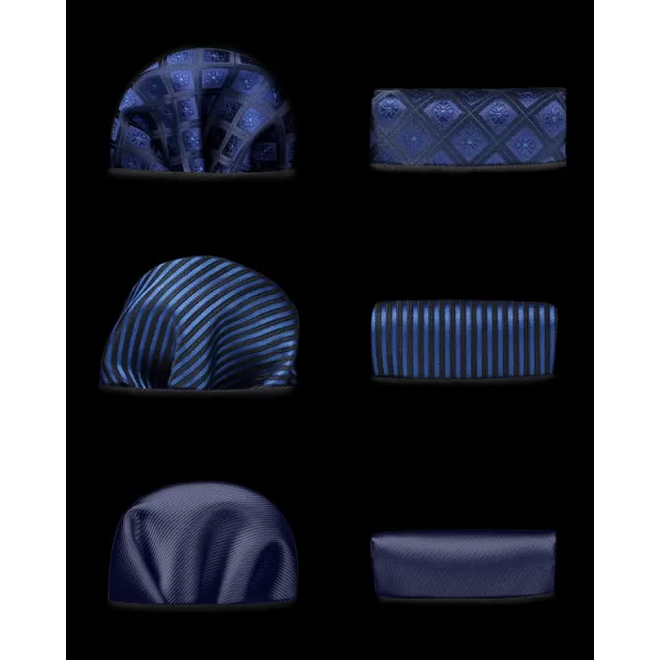 HISDERN Mens Ties Set Collection Tie and Pocket Square Lot 3 Pcs Formal Business Neckties Gift Box Wedding Necktie