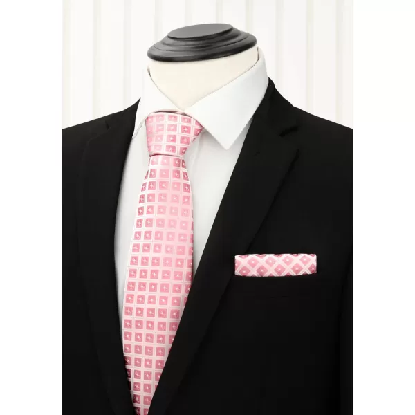 HISDERN Mens Ties Set Collection Tie and Pocket Square Lot 3 Pcs Formal Business Neckties Gift Box Wedding Necktie