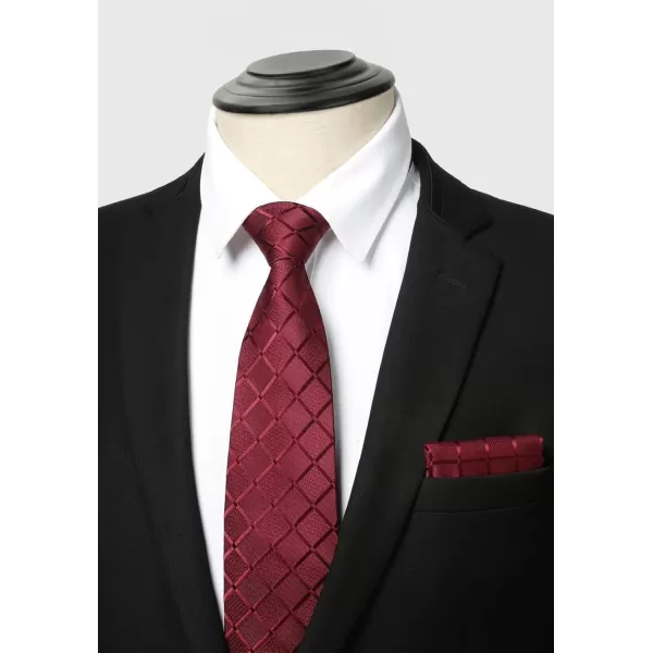 HISDERN Mens Ties Set Collection Tie and Pocket Square Lot 3 Pcs Formal Business Neckties Gift Box Wedding Necktie