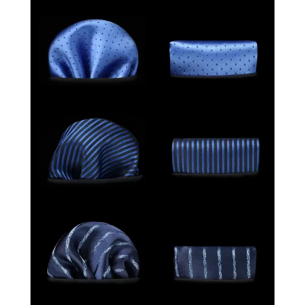 HISDERN Mens Ties Set Collection Tie and Pocket Square Lot 3 Pcs Formal Business Neckties Gift Box Wedding Necktie