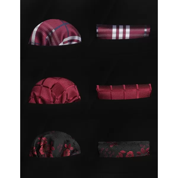 HISDERN Mens Ties Set Collection Tie and Pocket Square Lot 3 Pcs Formal Business Neckties Gift Box Wedding Necktie