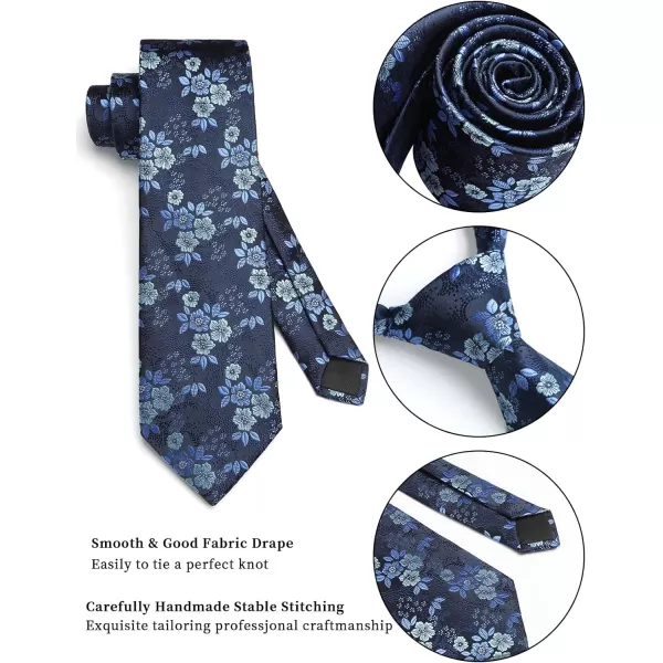 HISDERN Mens Ties Set Collection Tie and Pocket Square Lot 3 Pcs Formal Business Neckties Gift Box Wedding Necktie