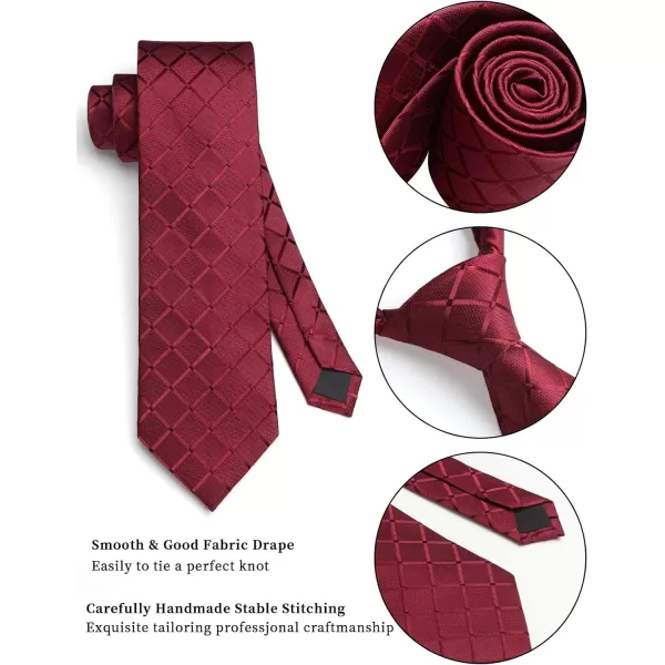 HISDERN Mens Ties Set Collection Tie and Pocket Square Lot 3 Pcs Formal Business Neckties Gift Box Wedding Necktie