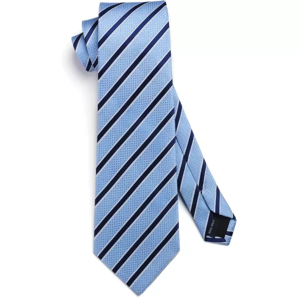 HISDERN Mens Ties Set Stripe Plaid Ties for Men and Pocket Square Cufflinks Formal Silk Necktie Wedding Business