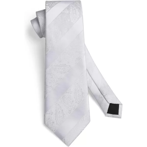 HISDERN Mens Ties Set Stripe Plaid Ties for Men and Pocket Square Cufflinks Formal Silk Necktie Wedding Business