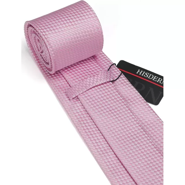 HISDERN Mens Ties Set Stripe Plaid Ties for Men and Pocket Square Cufflinks Formal Silk Necktie Wedding Business