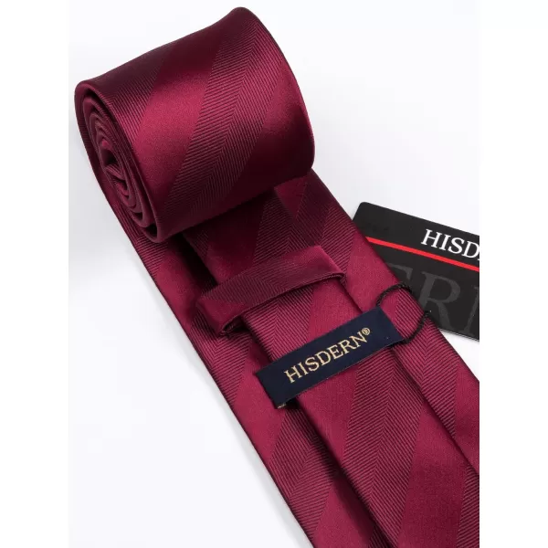 HISDERN Mens Ties Set Stripe Plaid Ties for Men and Pocket Square Cufflinks Formal Silk Necktie Wedding Business