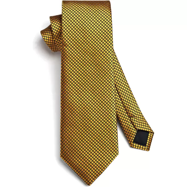 HISDERN Mens Ties Set Stripe Plaid Ties for Men and Pocket Square Cufflinks Formal Silk Necktie Wedding Business