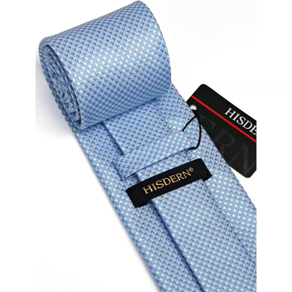 HISDERN Mens Ties Set Stripe Plaid Ties for Men and Pocket Square Cufflinks Formal Silk Necktie Wedding Business
