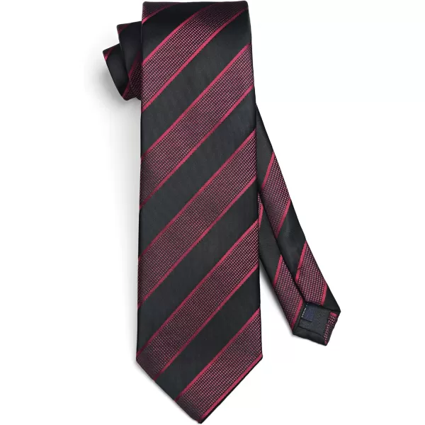 HISDERN Mens Ties Set Stripe Plaid Ties for Men and Pocket Square Cufflinks Formal Silk Necktie Wedding Business