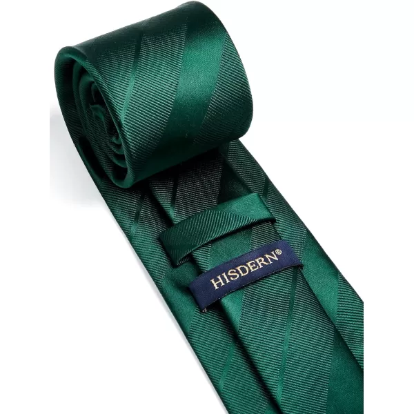 HISDERN Mens Ties Set Stripe Plaid Ties for Men and Pocket Square Cufflinks Formal Silk Necktie Wedding Business