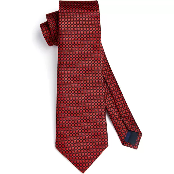 HISDERN Mens Ties Set Stripe Plaid Ties for Men and Pocket Square Cufflinks Formal Silk Necktie Wedding Business