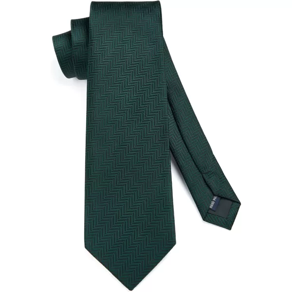 HISDERN Mens Ties Set Stripe Plaid Ties for Men and Pocket Square Cufflinks Formal Silk Necktie Wedding Business