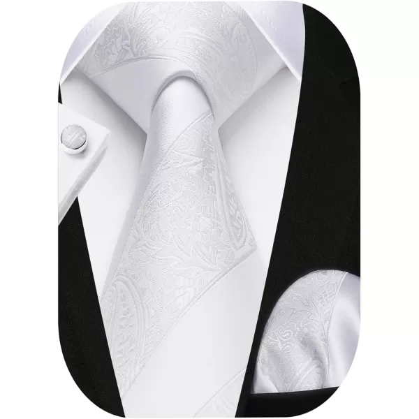 HISDERN Mens Ties Set Stripe Plaid Ties for Men and Pocket Square Cufflinks Formal Silk Necktie Wedding Business