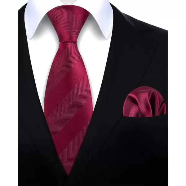 HISDERN Mens Ties Set Stripe Plaid Ties for Men and Pocket Square Cufflinks Formal Silk Necktie Wedding Business
