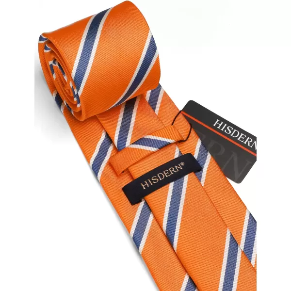 HISDERN Mens Ties Set Stripe Plaid Ties for Men and Pocket Square Cufflinks Formal Silk Necktie Wedding Business