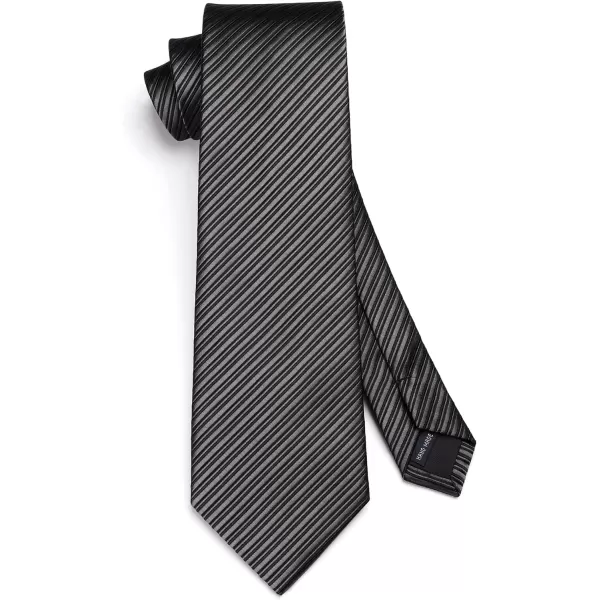 HISDERN Mens Ties Set Stripe Plaid Ties for Men and Pocket Square Cufflinks Formal Silk Necktie Wedding Business