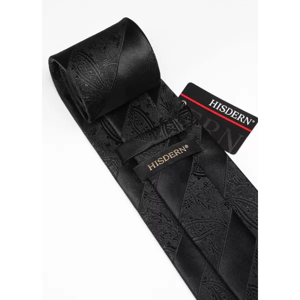 HISDERN Mens Ties Set Stripe Plaid Ties for Men and Pocket Square Cufflinks Formal Silk Necktie Wedding Business