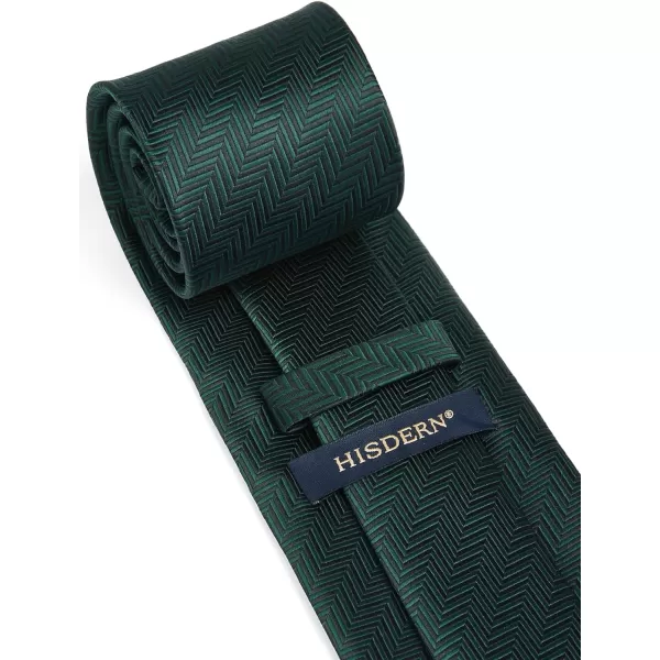 HISDERN Mens Ties Set Stripe Plaid Ties for Men and Pocket Square Cufflinks Formal Silk Necktie Wedding Business