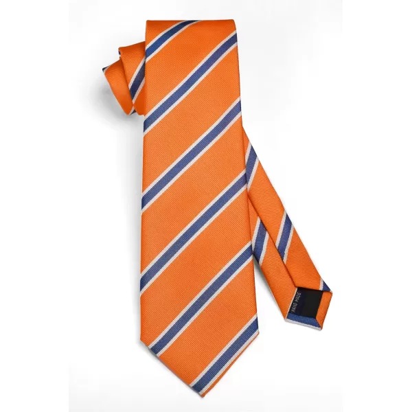 HISDERN Mens Ties Set Stripe Plaid Ties for Men and Pocket Square Cufflinks Formal Silk Necktie Wedding Business