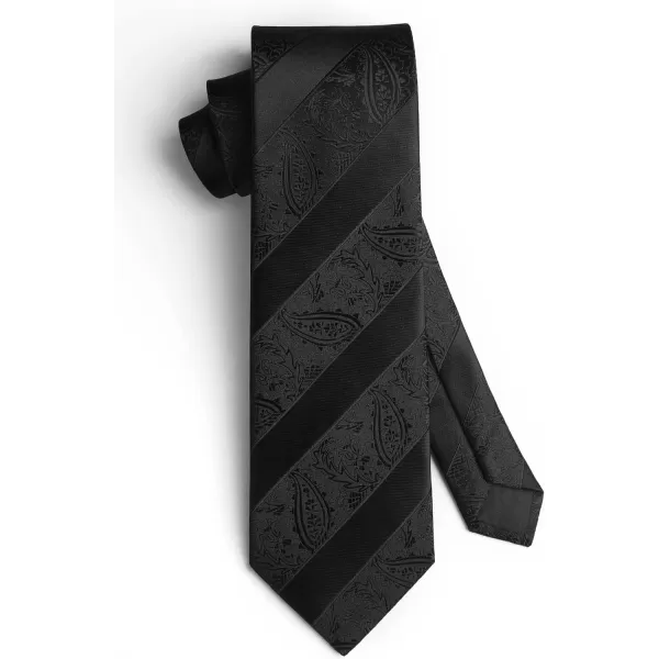 HISDERN Mens Ties Set Stripe Plaid Ties for Men and Pocket Square Cufflinks Formal Silk Necktie Wedding Business