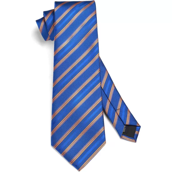 HISDERN Mens Ties Set Stripe Plaid Ties for Men and Pocket Square Cufflinks Formal Silk Necktie Wedding Business