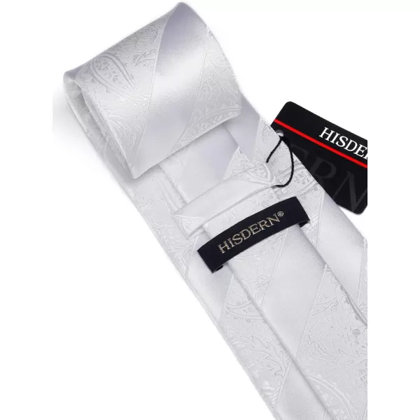 HISDERN Mens Ties Set Stripe Plaid Ties for Men and Pocket Square Cufflinks Formal Silk Necktie Wedding Business