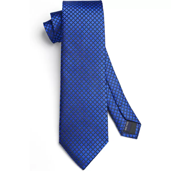 HISDERN Mens Ties Set Stripe Plaid Ties for Men and Pocket Square Cufflinks Formal Silk Necktie Wedding Business