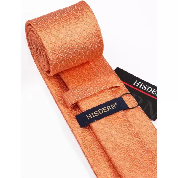 HISDERN Mens Ties Set Stripe Plaid Ties for Men and Pocket Square Cufflinks Formal Silk Necktie Wedding Business