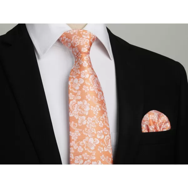 HISDERN Mens Ties Solid Color Tie and Pocket Square Set Classic Woven Formal Neckties &amp; Handkerchief Wedding Party
