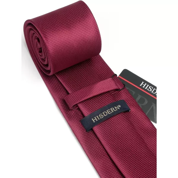 HISDERN Mens Ties Solid Color Tie and Pocket Square Set Classic Woven Formal Neckties &amp; Handkerchief Wedding Party