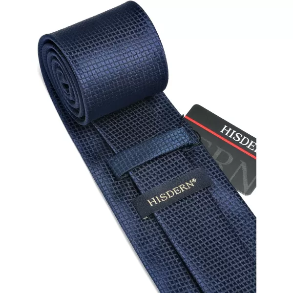 HISDERN Mens Ties Solid Color Tie and Pocket Square Set Classic Woven Formal Neckties &amp; Handkerchief Wedding Party