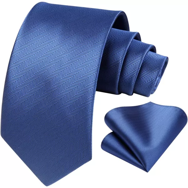HISDERN Mens Ties Solid Color Tie and Pocket Square Set Classic Woven Formal Neckties &amp; Handkerchief Wedding Party