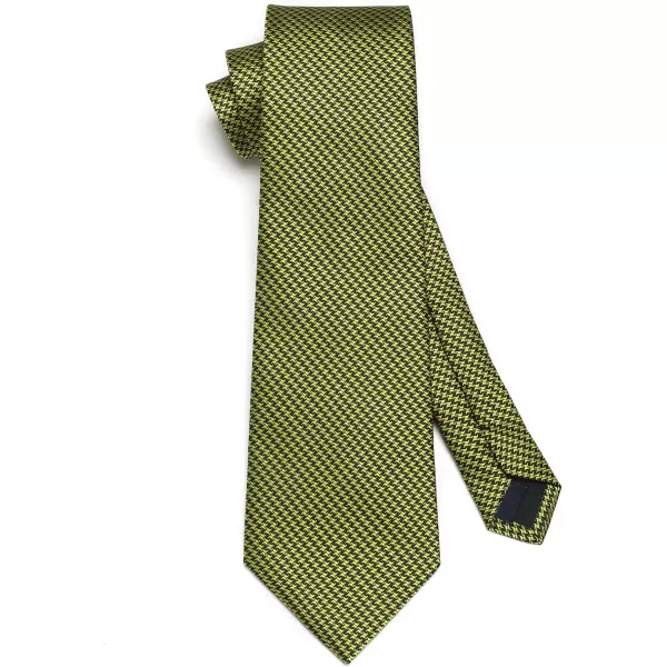 HISDERN Mens Ties Solid Color Tie and Pocket Square Set Classic Woven Formal Neckties &amp; Handkerchief Wedding Party