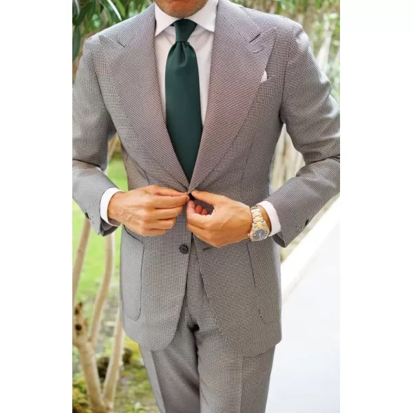 HISDERN Mens Ties Solid Color Tie and Pocket Square Set Classic Woven Formal Neckties &amp; Handkerchief Wedding Party
