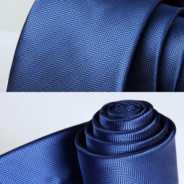 HISDERN Mens Ties Solid Color Tie and Pocket Square Set Classic Woven Formal Neckties &amp; Handkerchief Wedding Party