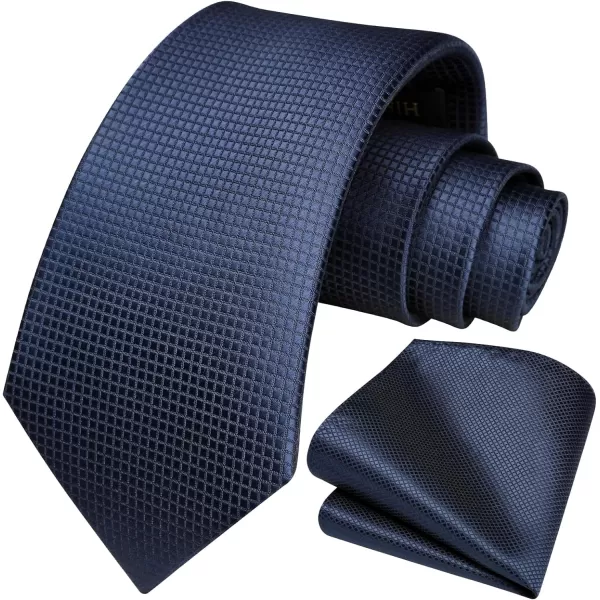 HISDERN Mens Ties Solid Color Tie and Pocket Square Set Classic Woven Formal Neckties &amp; Handkerchief Wedding Party