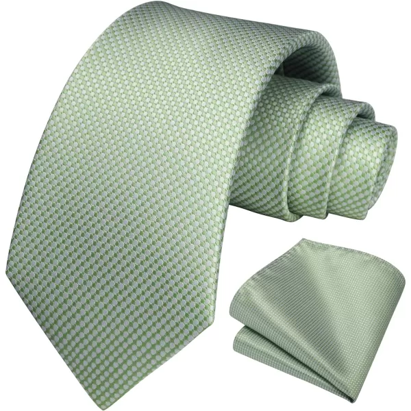 HISDERN Mens Ties Solid Color Tie and Pocket Square Set Classic Woven Formal Neckties &amp; Handkerchief Wedding Party