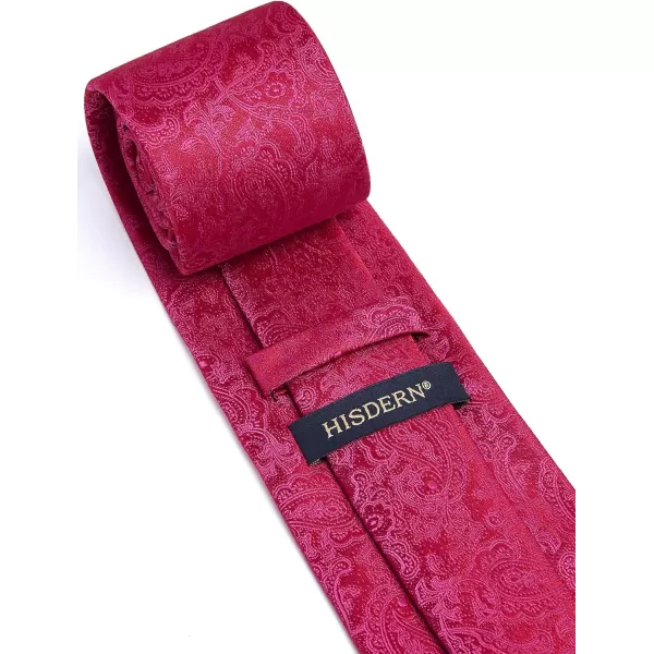 HISDERN Mens Ties Solid Color Tie and Pocket Square Set Classic Woven Formal Neckties &amp; Handkerchief Wedding Party