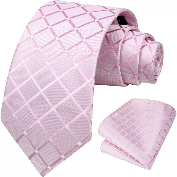 HISDERN Mens Ties Solid Color Tie and Pocket Square Set Classic Woven Formal Neckties &amp; Handkerchief Wedding Party