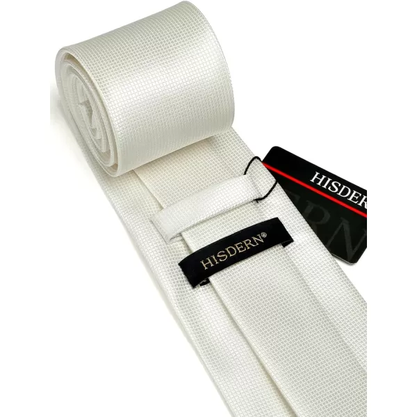 HISDERN Mens Ties Solid Color Tie and Pocket Square Set Classic Woven Formal Neckties &amp; Handkerchief Wedding Party